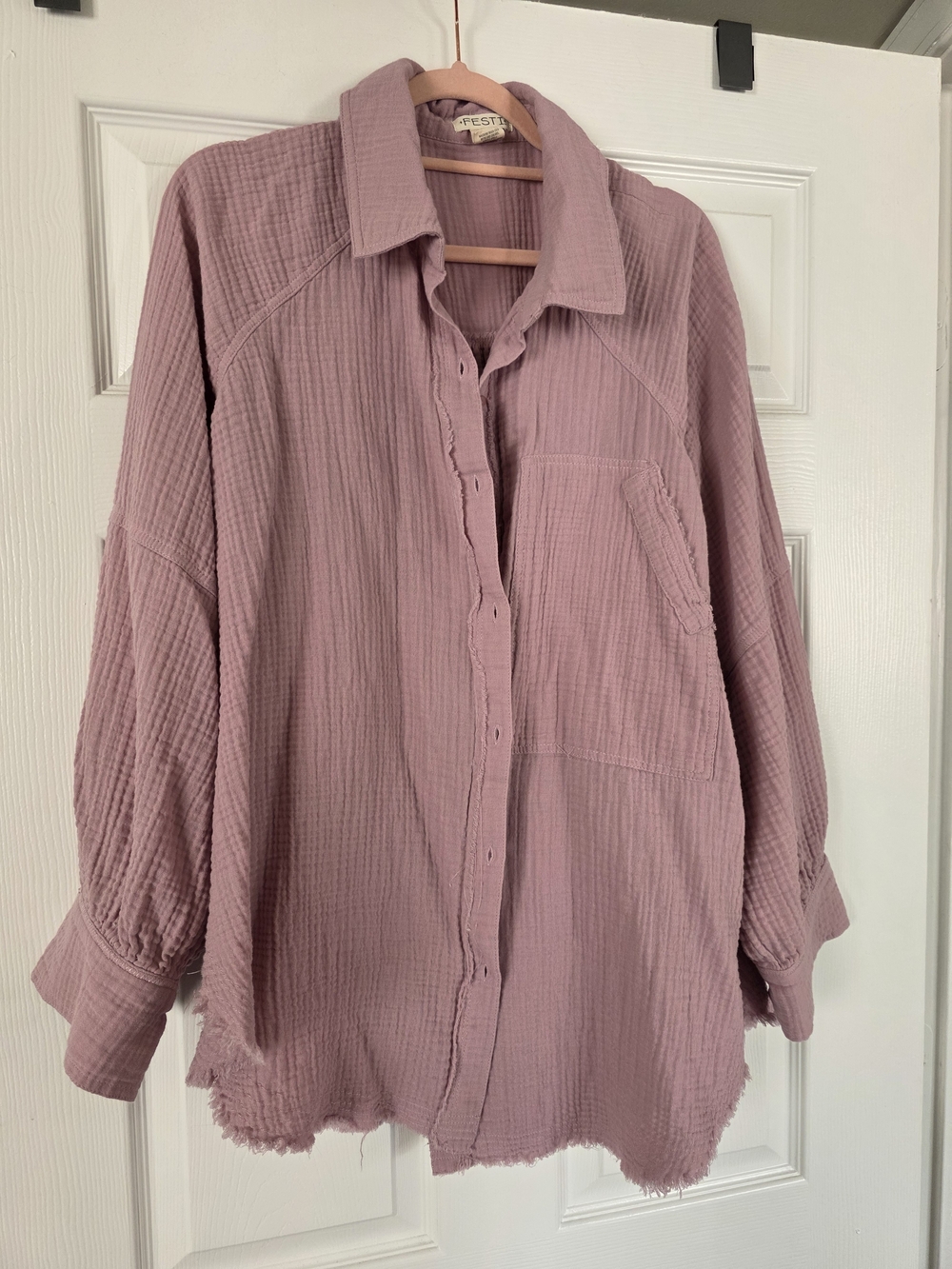 Washed Mauve Button-Up Gauze Shirt Torrid Festi